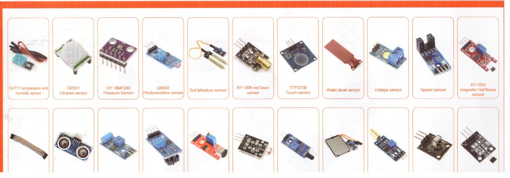 22-in-1 sensor kit — module layout